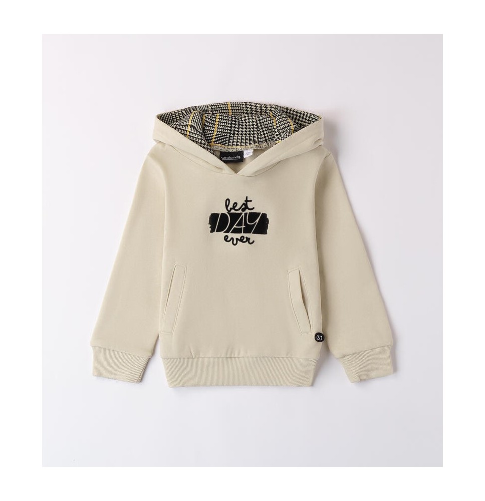 Felpa Sarabanda Beige con cappuccio bambino  A034