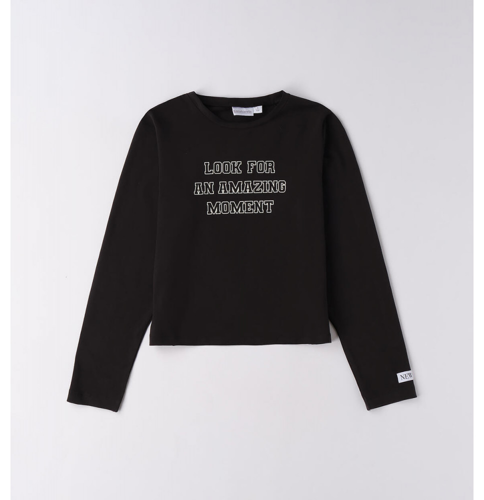 Maglietta Sarabanda Ragazza Nera F489