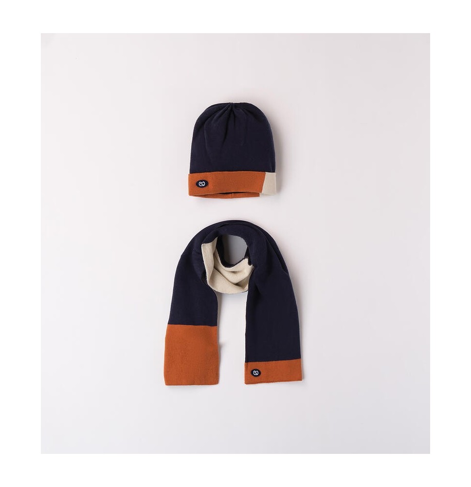 Cappello e sciarpa Sarabanda Blu  bambino A823