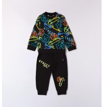 Tuta Sarabanda Nera bambino con stampe A007