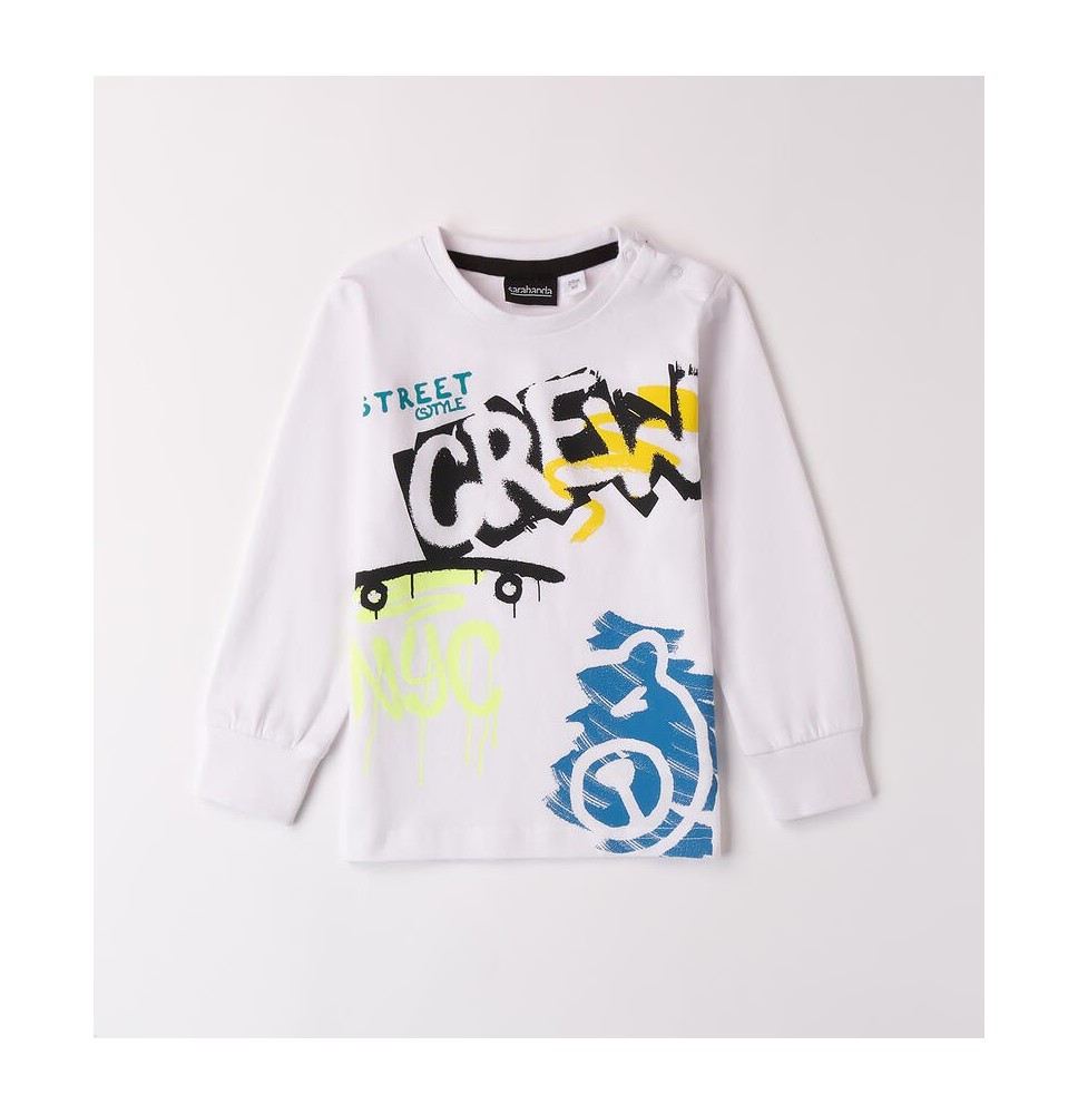 Maglia Sarabanda Bianca per bambino con scritte A016