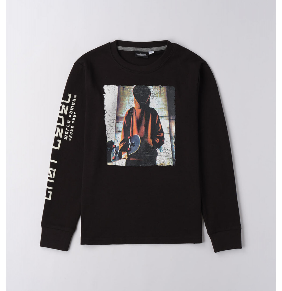 Maglietta Sarabanda Ragazzo Nera F621